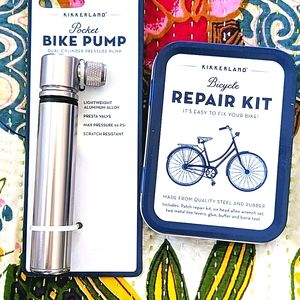 Bicycle mini pump and repair kit by Kikkerland